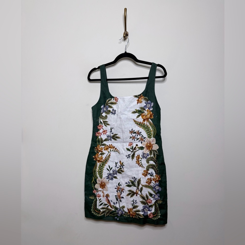 Farm Rio Nature Linen Sleeveless Mini Dress - Picture 6 of 9